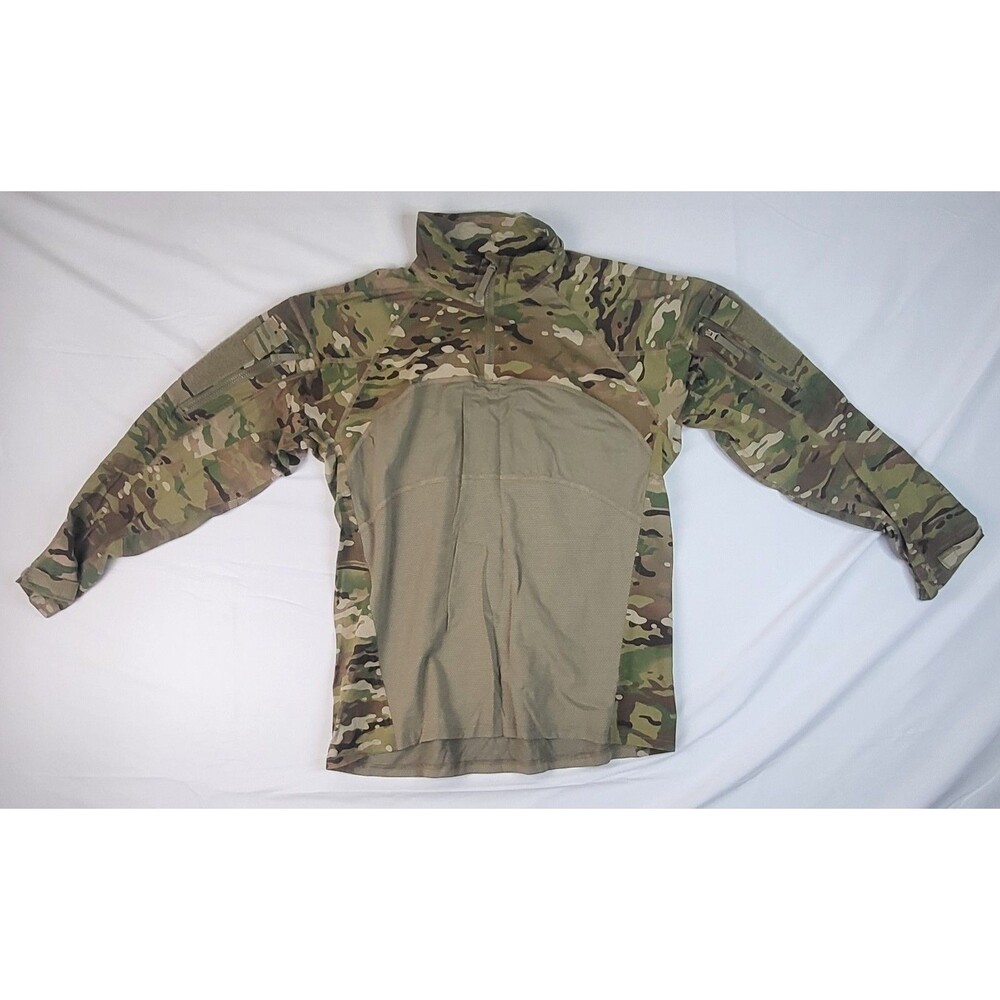 MAS SIF Advanced Combat Military Shirt Size XL Camo 1/4 Zip LS FR  Made in USA